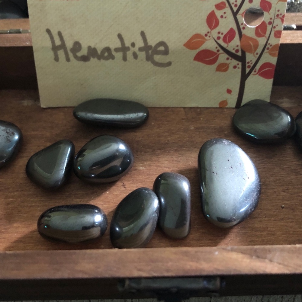Ten Hematite Polished Stones